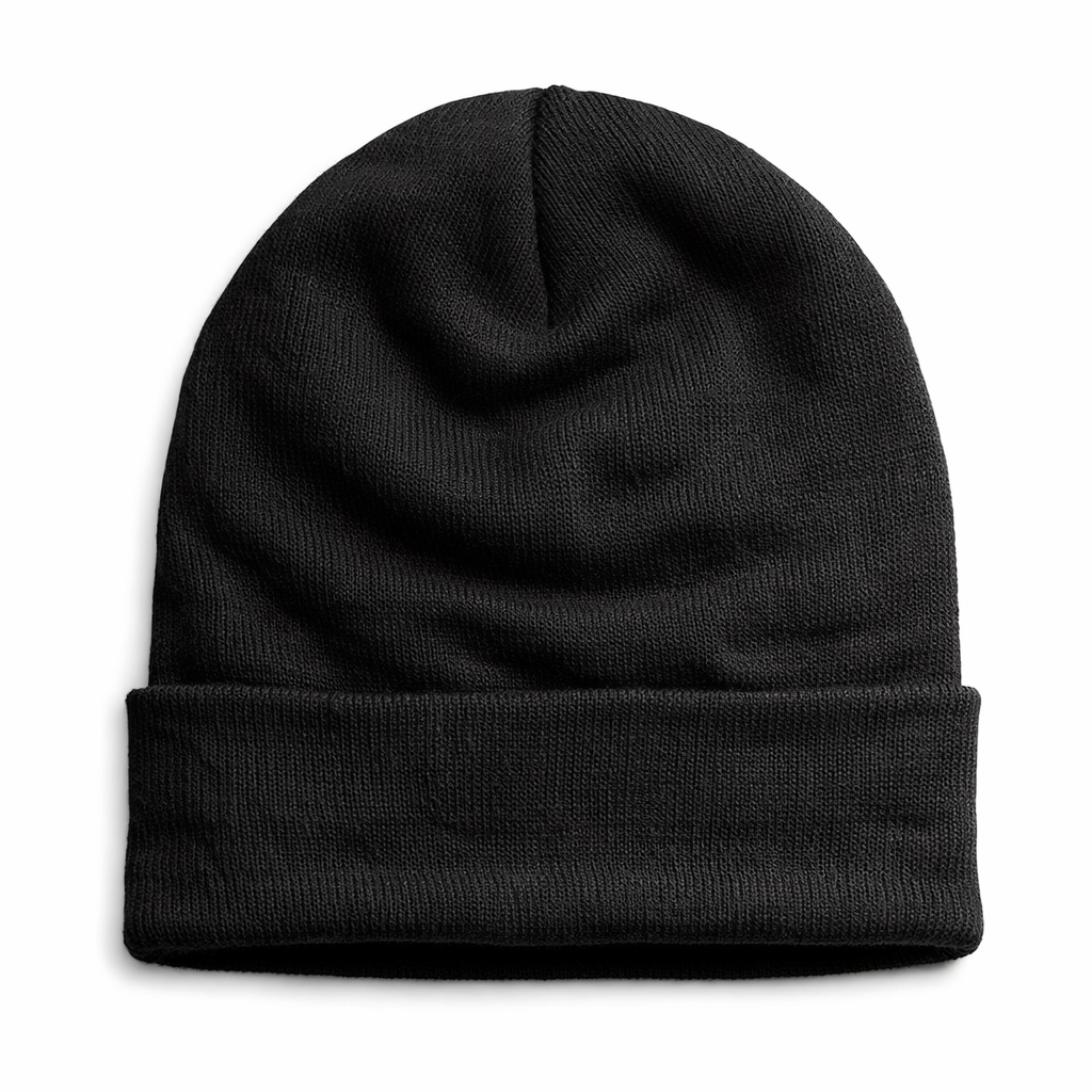 Black Knit Beanie (Embroidery)